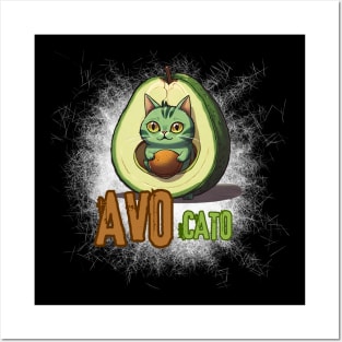 Avocato funny cat design Posters and Art